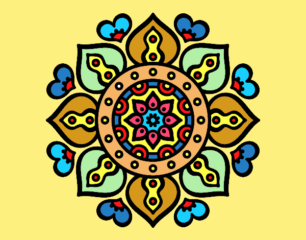 Coloring page Mandala arabic hearts painted byAnia