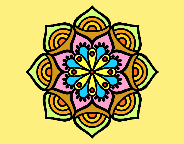 Coloring page Mandala exponential growth painted byAnia