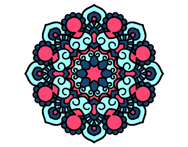 Coloring page Mandala meeting painted bymindy
