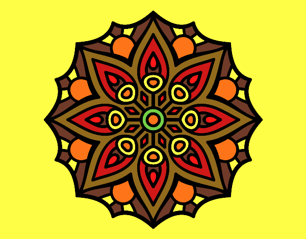 Coloring page Mandala simple symmetry  painted byLexi882