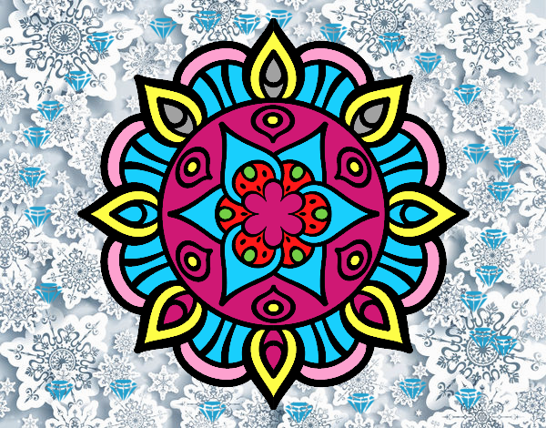 Coloring page Mandala vegetal life painted byGramanana4
