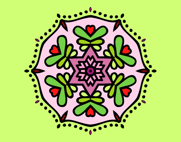 Coloring page Symmetric mandala painted byAnia