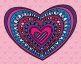 Coloring page Heart mandala painted bySJames84
