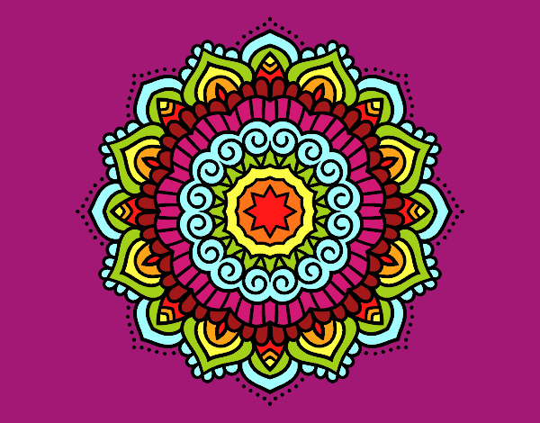 Coloring page Mandala decorated star painted byCandice