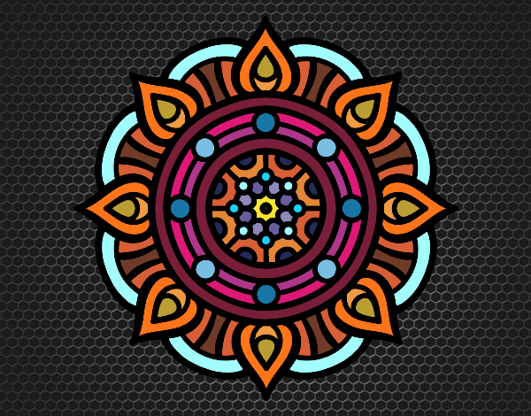 Coloring page Mandala fire points painted bySJames84