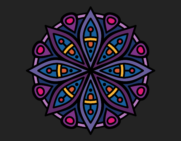 Coloring page Mandala for the concentration painted bySJames84