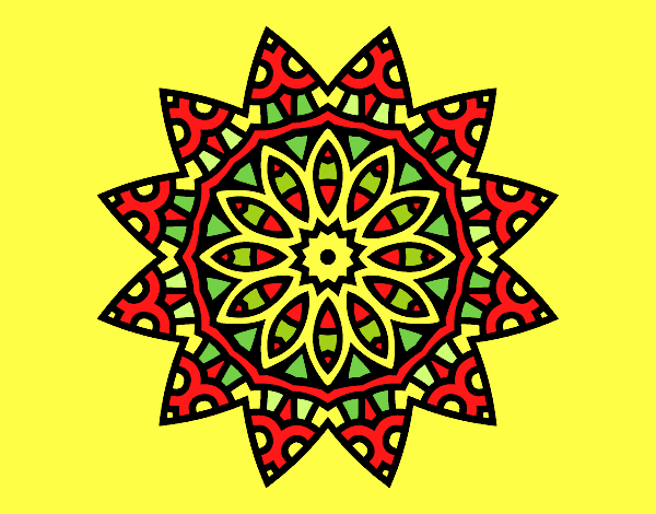 Coloring page Mandala star painted byAnia