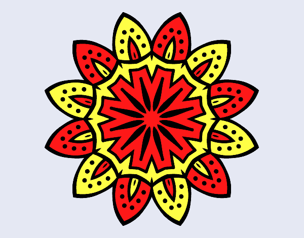 Coloring page Mandala with petals painted byAnia