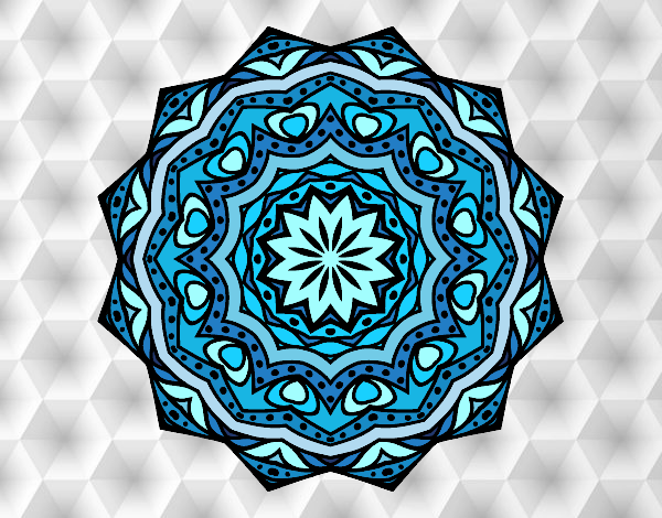 Coloring page Mandala with stratum painted byAnia