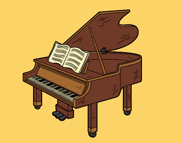 Coloring page A grand piano open painted byAnia
