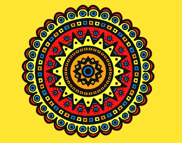Coloring page Ethnic mandala painted byAnia