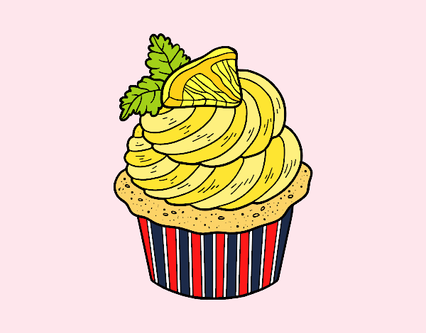 Coloring page Lemon cupcake painted byLexi882