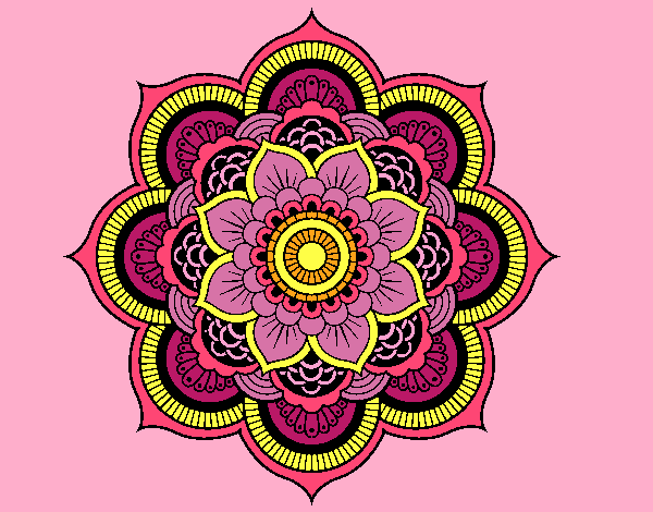 Coloring page Mandala oriental flower painted byAnia