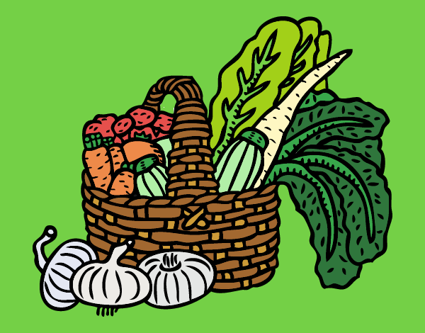 Coloring page Basket of vegetables painted byJijicream
