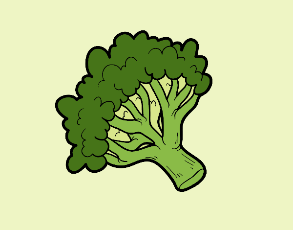 Coloring page Broccoli branch painted byJijicream