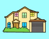 Coloring page Detached house painted byAnia