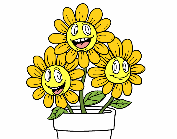 Coloring page Flower pot painted byChristy