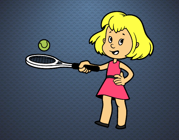 Coloring page Girl with racket painted byTaylor