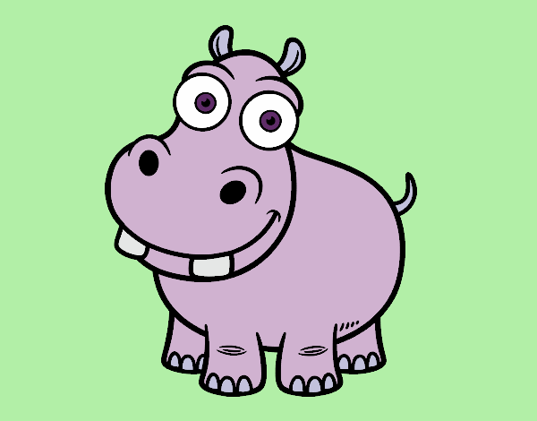 Coloring page Hippo painted byJijicream