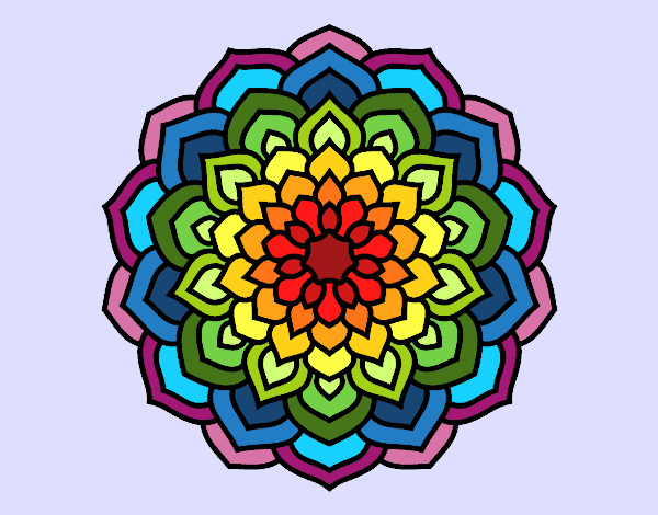 Coloring page Mandala flower petals painted byTaylor