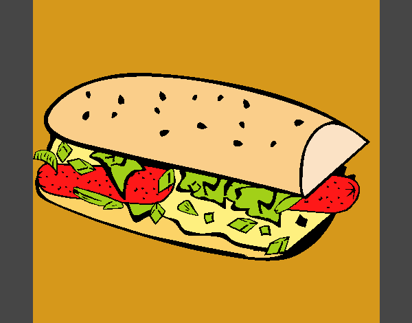 Coloring page Sandwich painted byJijicream