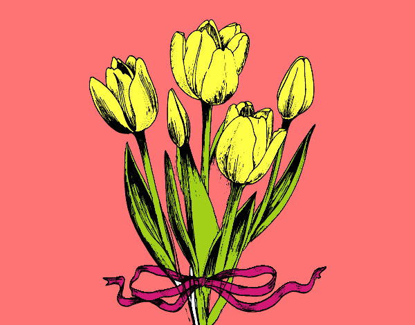Coloring page Tulips with a bow painted byLexi882