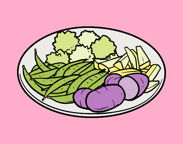 Coloring page Vegetable dish painted byJijicream