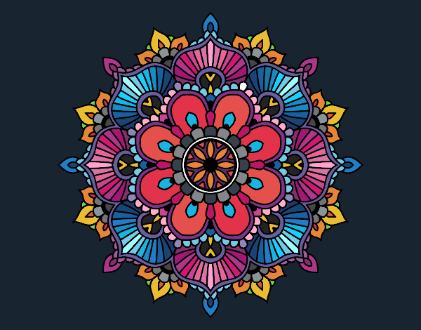 Coloring page Mandala floral flash painted bySJames84