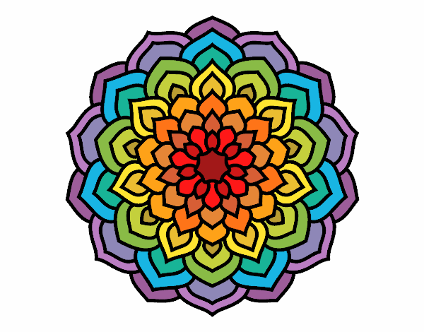 Coloring page Mandala flower petals painted byJayde