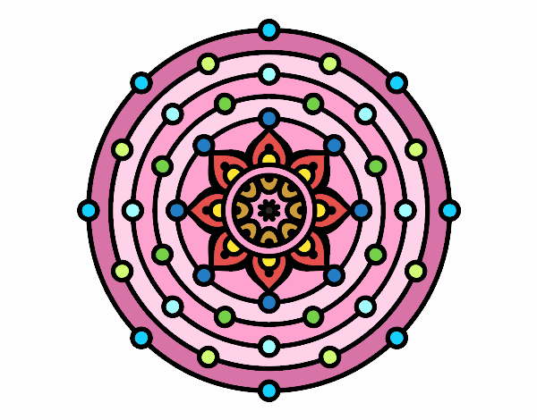 Coloring page Mandala solar system painted byLaLaLandie