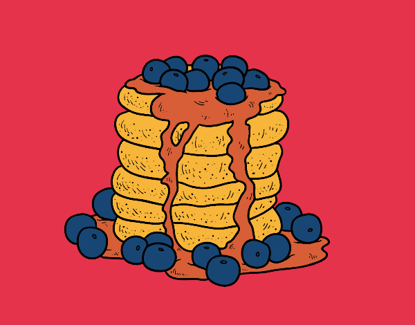 Coloring page Pancakes painted byCharlotte
