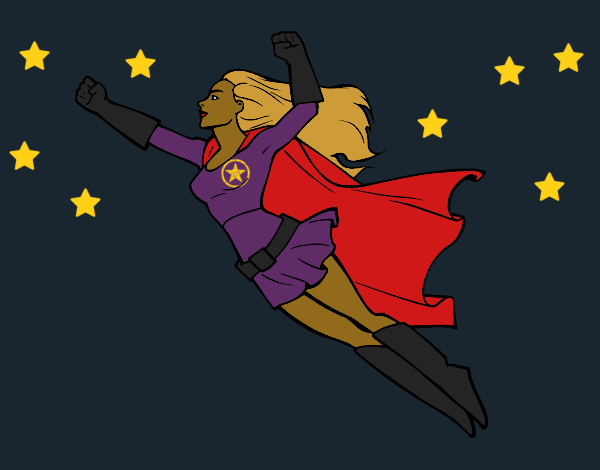 Coloring page Super girl flying painted byCharlotte
