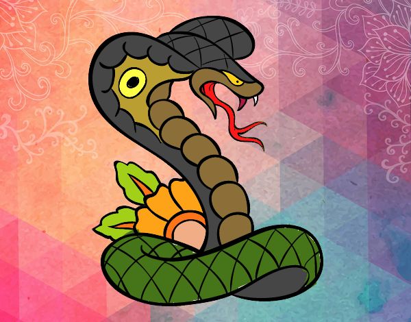 Coloring page Cobra tattoo painted byBilwOneL42