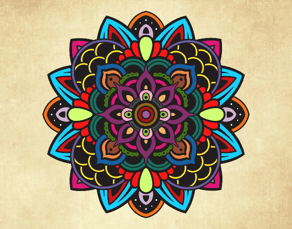 Coloring page Decorative mandala painted byGhada 