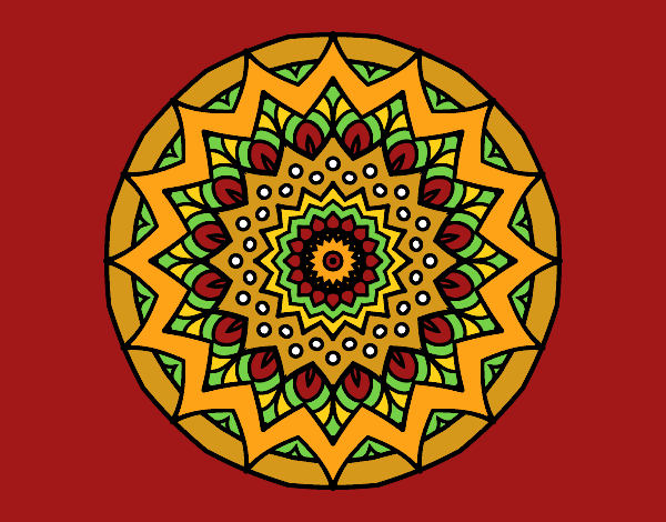 Coloring page Growing mandala painted byJunnie