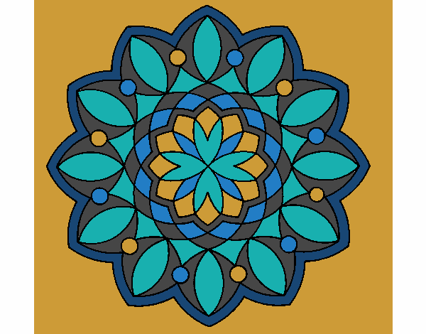 Coloring page Mandala 3 painted byJunnie