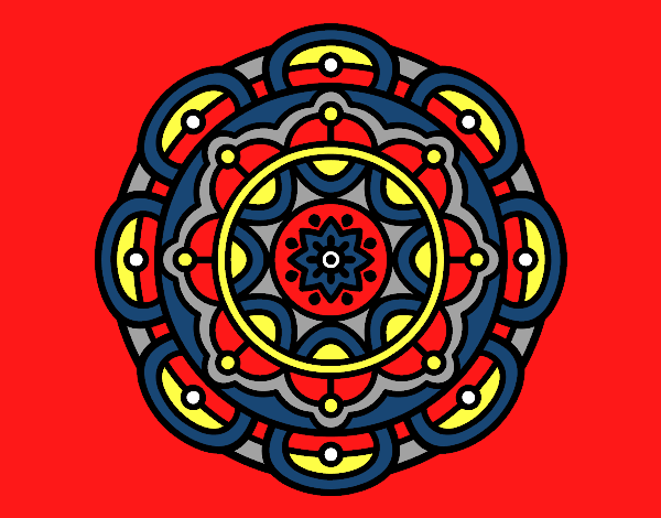 Coloring page Mandala for mental relaxation painted byJunnie