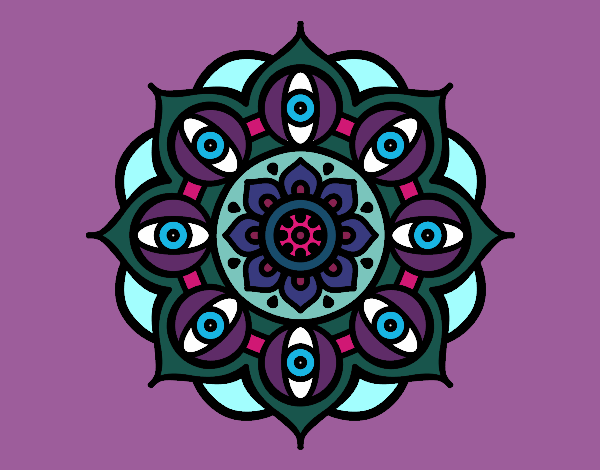 Coloring page Mandala open eyes painted byqwertyuiop