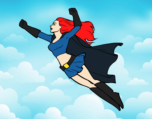 Coloring page Super girl flying painted byGhada 