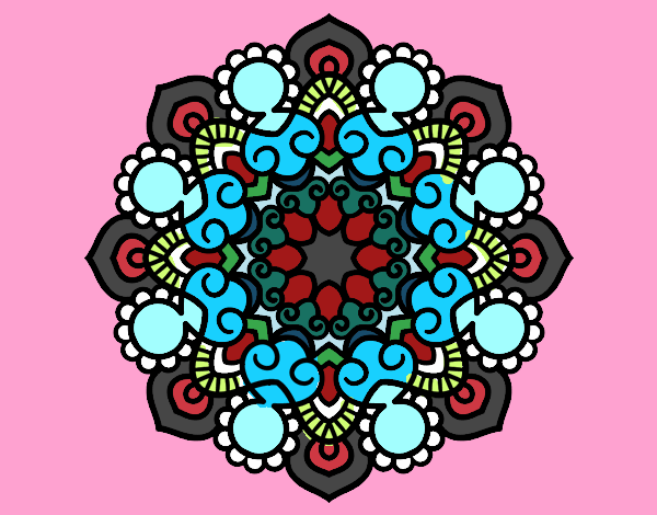 Coloring page Mandala meeting painted byCloeisnice