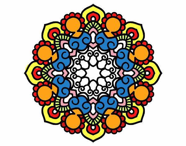 Coloring page Mandala meeting painted bysumu