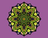 Coloring page Mandala simple symmetry  painted byjrmgirl