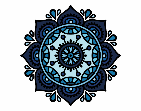 Coloring page Mandala to relax painted byysha