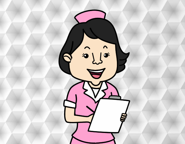 Coloring page Nurse smiling painted byGhada 