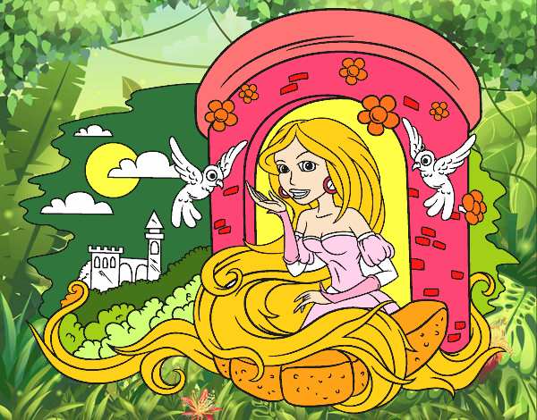 Coloring page Princess Rapunzel painted bysumu