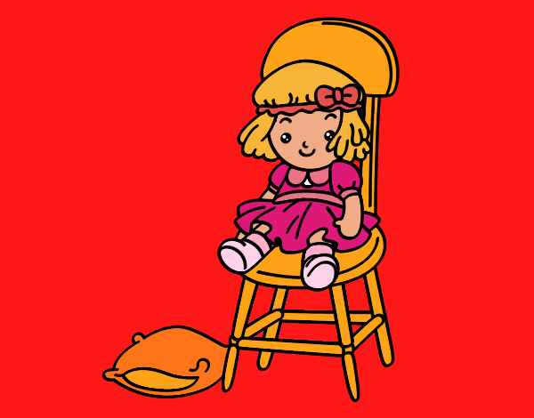 Coloring page Seated Doll painted bysumu