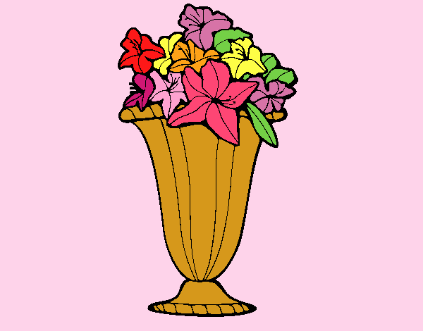Coloring page Vase of flowers 2a painted byAnia