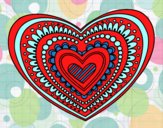 Coloring page Heart mandala painted byCloeisnice