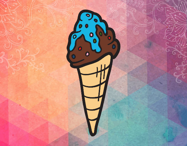 Coloring page Ice cream cornet with topping painted byCloeisnice
