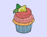 Coloring page Lemon cupcake painted bywequix